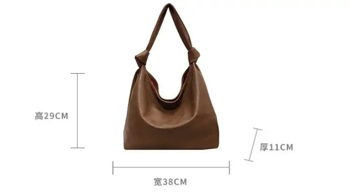 Fashion Luxury Brown Handbags Women Large Capacity Shoulder Bags Retro Leather Tote Bag Shopping 2024 New Big Underarm Hobo Bags